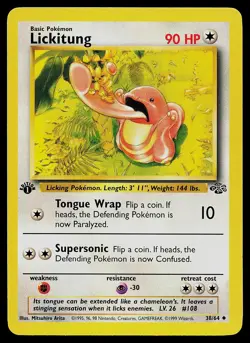 Pokemon Card - Lickitung Jungle 38/64 Uncommon 1st Edition - Image 1