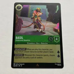 Basil 86/204 Disney Lorcana Reign of Jafar Rare Cold Foil Card NM - Image 1