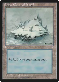 Ice Age Snow-Covered Island MTG Magic the Gathering HP - Image 1