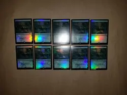 MTG Magic Fest 2020 Promo FOIL Forest Basic Land Set of 10 (NM/MINT) - Image 2