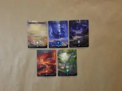 MTG Unfinity NON-FOIL Borderless Planetary Basic Land Set of 5 (NM/M) - Image 1