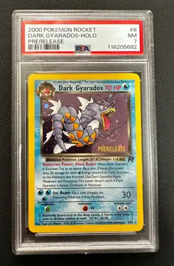2000 Pokemon TEAM ROCKET DARK GYARADOS HOLO Pre-Release #8 - PSA 7 NM - Image 1