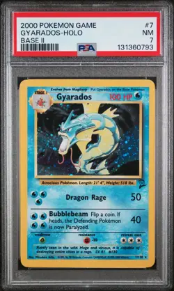 2000 POKEMON BASE SET 2 #7 GYARADOS-HOLO PSA 7 - Image 1