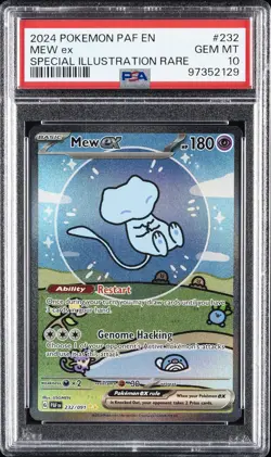 2024 POKEMON PAF EN-PALDEAN FATES SPECIAL ILLUSTRATION RARE #232 MEW EX PSA 10 - Image 1