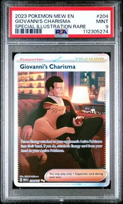 2023 POKEMON MEW EN-151 SPECIAL ILLUSTRATION RARE #204 GIOVANNI'S CHARISMA PSA 9 - Image 1