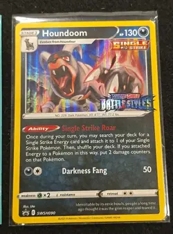 Pokemon Houndoom Lot SWSH090 battle styles Stamp pre-release Black ☆ Promo ++++ - Image 4