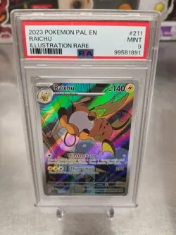 Pokemon Scarlet & Violet Paldea Evolved Raichu Illustration Rare #211/193 PSA 9 - Image 2