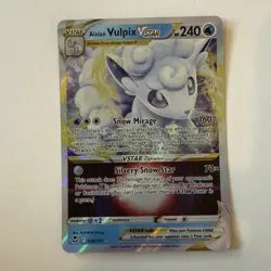 Pokemon Alolan Vulpix VSTAR 034/195 Silver Tempest Ultra Rare Holo NM - Image 1