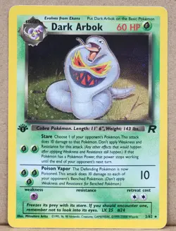 Pokemon 1st Edition Dark Arbok Holo 2/82 1st Edition Team Rocket NM - Image 1