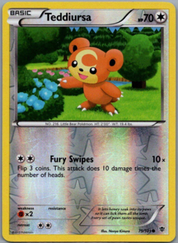 Pokemon - Teddiursa - 75/101 - Reverse Holo - Plasma Blast - NM/M - Image 1