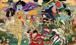 Straw Hat Pirates_5 One Piece Playmat With Zones OPCG Trading Card Game Play Mat - Image 1