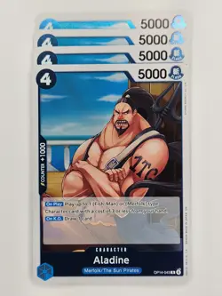One Piece - 4x OP14-043 Aladine - Rare - Image 1