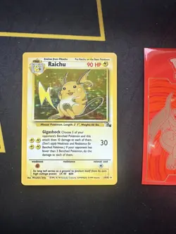 Pokemon Card Raichu 14/62 WotC Fossil Holo Rare 353💎NM +💎 - Image 1