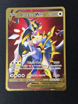 Pokemon gold metal Inspired Card Arceus Vmax For Display Art Gift - Image 1