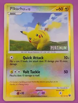 Pikachu 070/100 Platinum Stamped Promo Reverse Holo Vintage Pokemon Card - Image 1