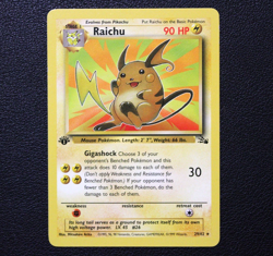 Raichu First Edition Fossil Non Holo Pokemon Card | LP - NM - Image 1