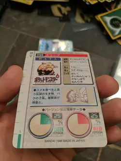 Drowzee 096 Pokemon Card Carddass 1996 RED BANDAI Very Rare Japanese JAPAN F/S - Image 4