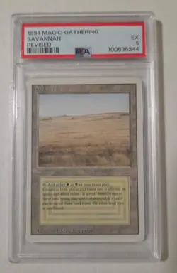 MTG Revised Rare Dual Land SAVANNAH 1994 Magic the Gathering PSA 5 EX - Image 1