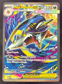 2025 Pokemon Phantasmal Flames #127 Mega Sharpedo ex Special Illustration Rare - Image 1