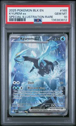 2025 POKEMON BLK EN-BLACK BOLT SPECIAL ILLUSTRATION RARE #165 KYUREM EX PSA 10 - Image 1
