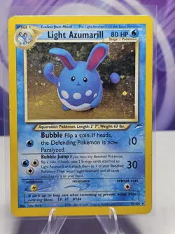 Pokemon Neo Destiny Holo Rare Vintage TCG Light Azumarill 13/105 WotC MP - Image 1