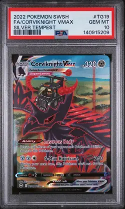 PSA 10 Corviknight Vmax TG19 Pokemon Sword & Shield Silver Tempest - Image 1