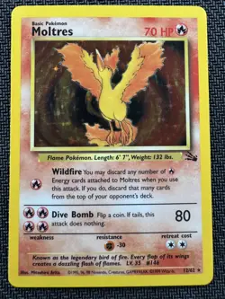 Moltres 12/62 Fossil Unlimited Holo - Pokemon TCG - LP/NM - Image 1