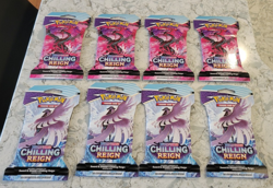 New Pokemon TCG Chilling Reign 2021 Sleeved Booster Pack Sealed Lot of 8 - Image 1