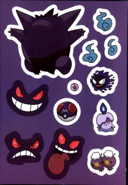 Pokemon Fun Customizable Character Sticker Sheet 4"x6" Gengar - Image 1