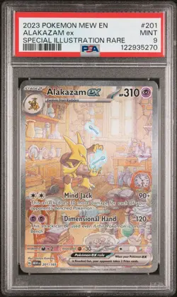 2023 POKEMON MEW EN-151 SPECIAL ILLUSTRATION RARE #201 ALAKAZAM EX PSA 9 - Image 1