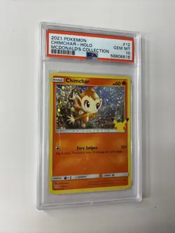 Pokemon Chimchar Holo 25th Anniversary Mcdonald's Collection Promo 12/25 PSA 10 - Image 2