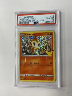 Pokemon Chimchar Holo 25th Anniversary Mcdonald's Collection Promo 12/25 PSA 10 - Image 3
