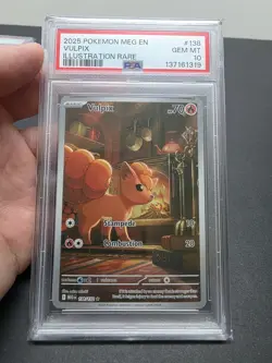 2025 Pokemon Mega Evolution Vulpix Illustration Rare #138 PSA 10 - Image 1