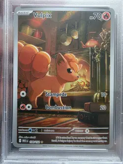 2025 Pokemon Mega Evolution Vulpix Illustration Rare #138 PSA 10 - Image 2