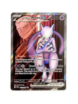 Team Rocket's Mewtwo ex 213/182 Destined Rivals Ultra Rare Pokemon TCG NM - Image 1