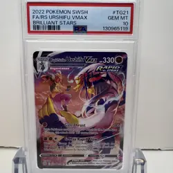 2022 Pokemon SWSH: Brilliant Stars #TG21 FA/RAPID STRIKE URSHIFU VMAX - PSA 10 - Image 1