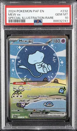 2024 POKEMON PAF EN-PALDEAN FATES SPECIAL ILLUSTRATION RARE #232 MEW EX PSA 10 - Image 1