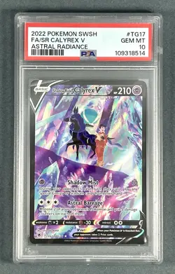 2022 POKEMON SWORD & SHIELD #TG17 FULL ART/SHADOW RIDER CALYREX V PSA 10 - Image 1