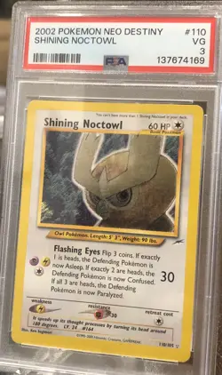2002 Pokemon Neo Destiny Shining Noctowl 110/105 Psa 3 FRESH SLAB!!! - Image 1