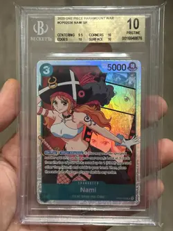 One Piece OP02 Paramount War Nami SR OP02-036 BGS 10 Pristine - Image 1