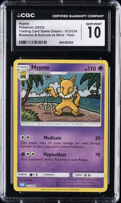 2023 POKEMON TRADING CARD GAME CLASSIC #012 HYPNO CGC 10 GEM MINT - Image 1
