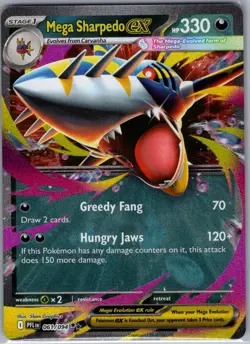 Mega Sharpedo ex 061/094 ME02: Phantasmal Flames - Pokemon Card - NM - Image 1