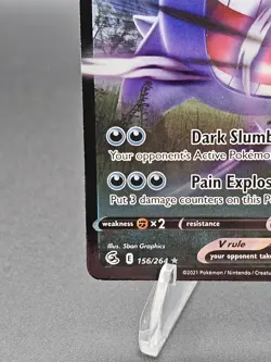 Pokemon Card Gengar v 156/264 Fusion Strike Half Art Holo Ultra Rare NM - Image 5