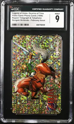 1998 Legend of Zelda: Ocarina of Time Phone Card CGC 9 MINT Dengeki February - Image 4