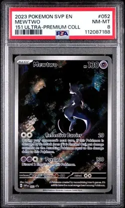 2023 Pokemon Scarlet Violet Black Star Promo 151 Ultra Prem Collect Mewtwo PSA 8 - Image 1