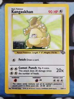 Pokemon TCG Kangaskhan Jungle 5/64 Holo Unlimited Holo Rare NM - Image 1