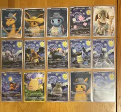 Pokemon Van Gogh Set of 18 Custom Art Cards - DIY - Fan Art- Full Set Display - Image 3