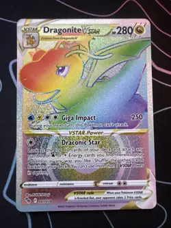 Dragonite VSTAR Holo Pokemon Go 2022 Rainbow PSA 10 Secret Card 081/078 - Image 1