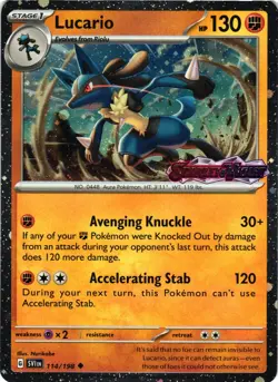 Pokemon TCG Lucario Scarlet & Violet Stamp 114/198 Misc Cards & Products NM - Image 1