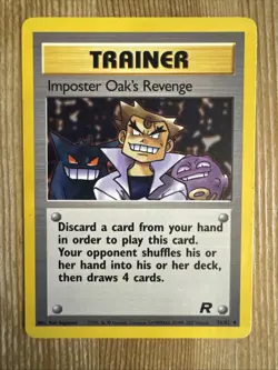 Imposter Oak's Revenge 76/82 - Pokemon TCG Team Rocket Unlimited Card WOTC MP - Image 1